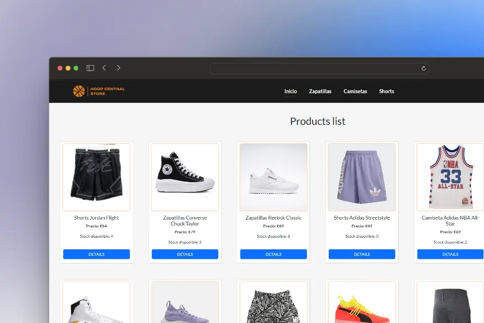 An e-commerce store project for the React JS course at Coderhouse. Product catalog with images and descriptions, shopping cart to add and manage products, database updates at the time of purchase, responsive design by Bootstrap.